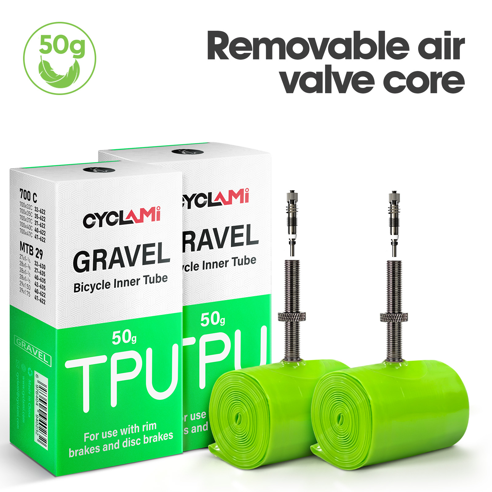 Gravel Bike Tires - Chambre à air en TPU pour